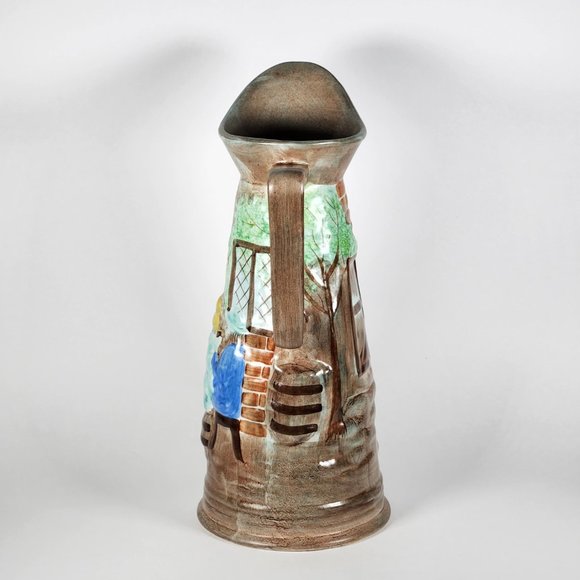 Vintage Hand-painting Tavern Scene Jug Vase by H. J. WOOD LTD BURSLEM ENGLAND - Picture 4 of 7